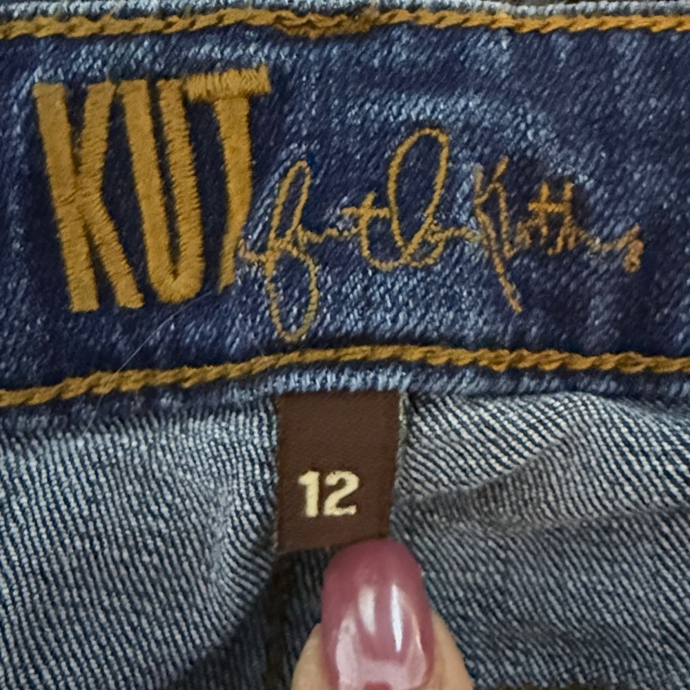 Kut From The Kloth Women’s Dark Blue Jeans Midrise Straight Leg Sz 12 - Picture 8 of 11